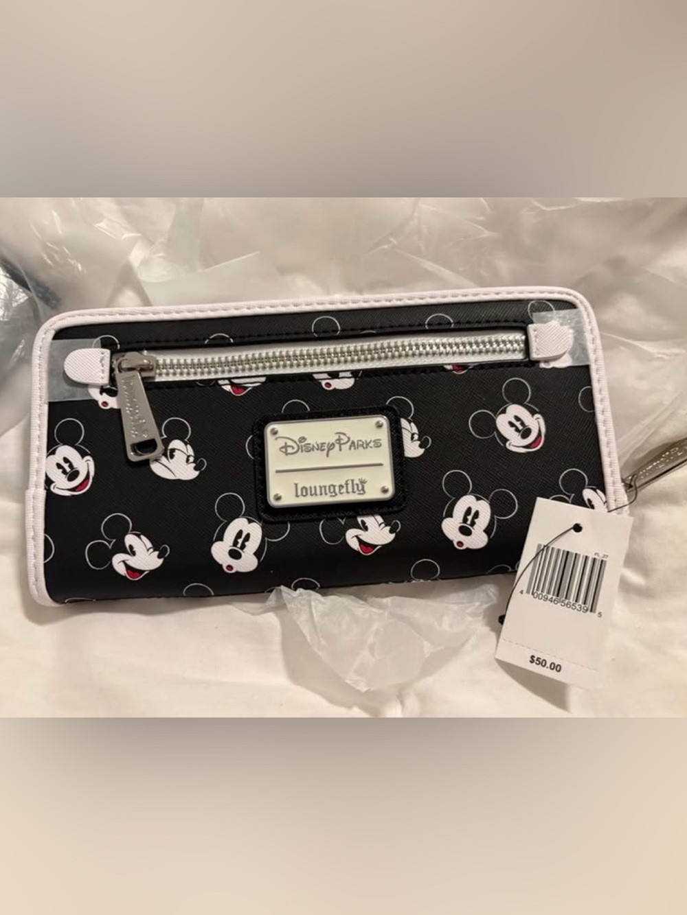Loungefly Disney Parks Mickey Mouse Face Zip Wallet